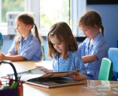 Children learning in class