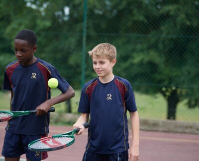 Pupils with tennis ball