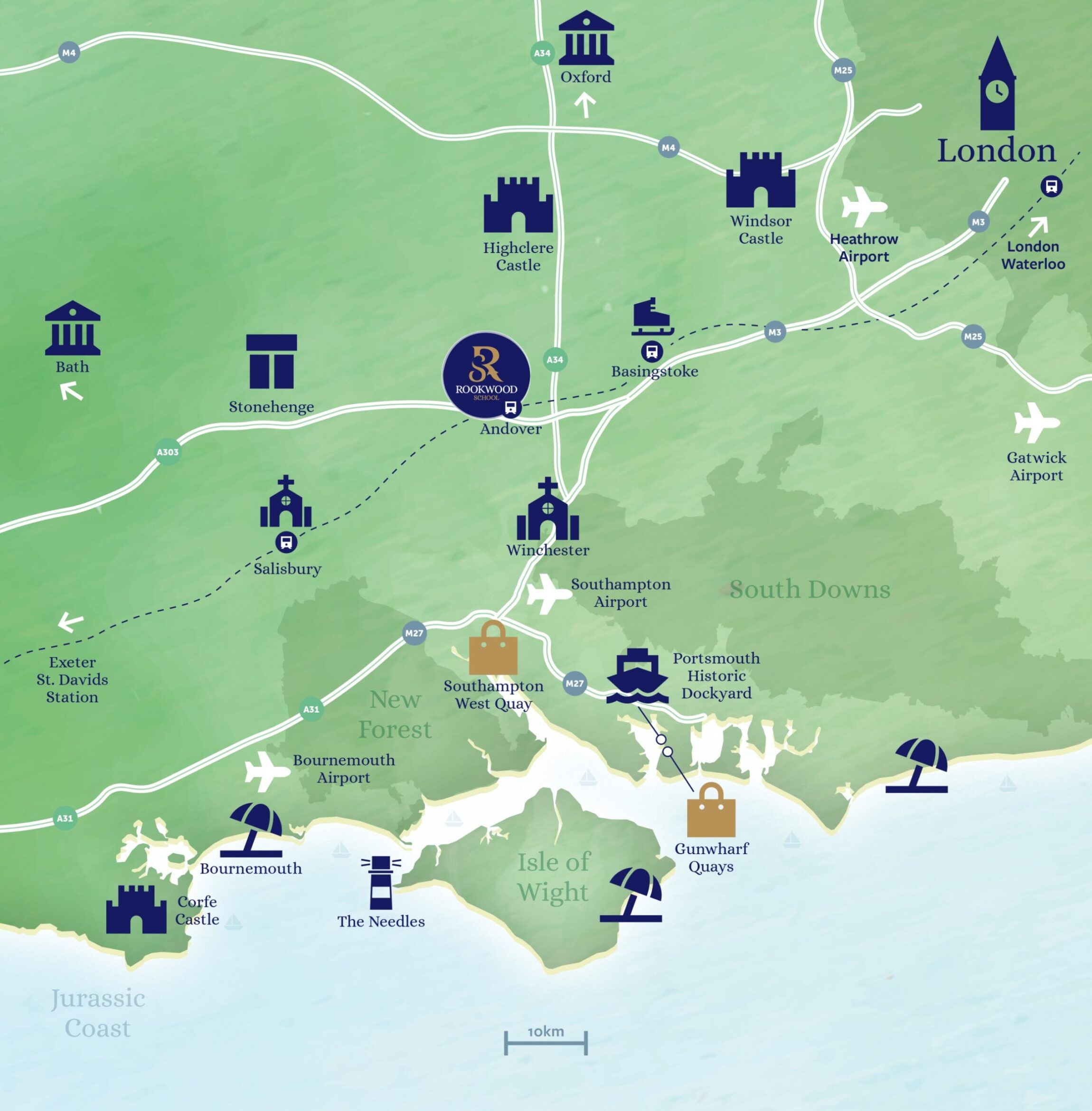 A map showing local places of interest