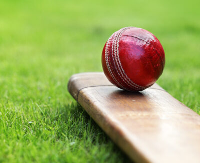 Cricket ball and bat
